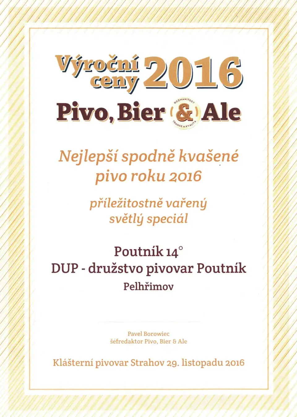 Nejlepší spodně kvašené pivo 2016